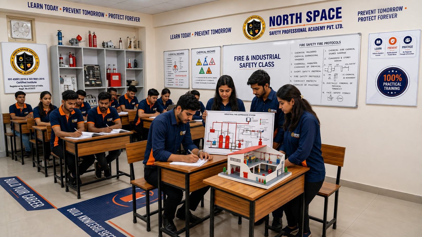 Students attending Fire Safety Training
